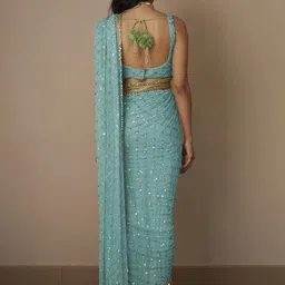 DIVASTRI Embellished Sequinned Net Saree image 5