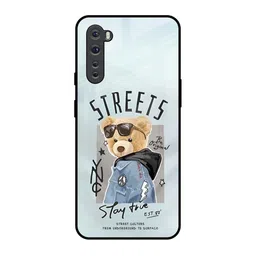 QRIOH Unisex OnePlus Nord Cartoon Characters Shockproof Glass Back Case-picture-43