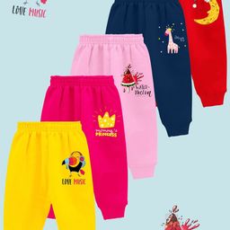 YK Girls Pack Of 5 Regular Fit Printed Pyjamas-picture-33