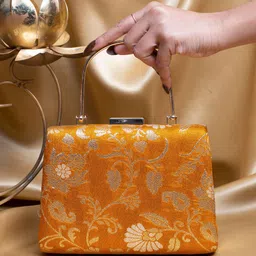 ARTKLIM Floral Embroidered Brocade Box Clutch-48