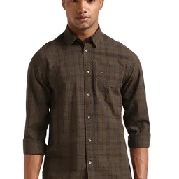 Tommy Hilfiger Men Slim Fit Opaque Checked Casual Shirt-picture-26