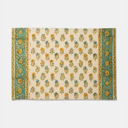 Fabindia Standalone Yellow & Beige 6 Pieces Printed Cotton Table Placemats-19