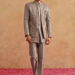 Denis Parkar Embroidery Indowestern Sherwani Set-picture-16