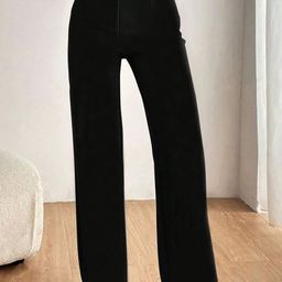 KERI PERRY Women Relaxed Straight Leg High-Rise Trousers-image-52