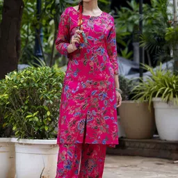 Jollity Women Floral Printed Regular Kurta with Palazzos-27