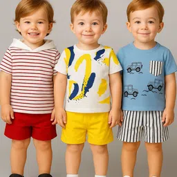 BAESD Unisex Kids Printed T-shirt with Shorts-53