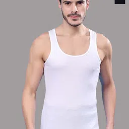 FBAR Pack Of 2 Round Neck Ribbed Pure Cotton Gym Vest R-01-02-image-93