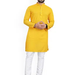 trustous Men Embroidered Regular Sequinned Kurta with Pyjamas image 1