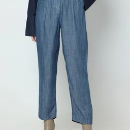 Vero Moda Women Tapered Fit High-Rise Pleated Culottes Trousers-image-99