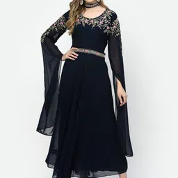 TS LIFESTYLE Women Floral Embroidered Gown Maxi Dress-image-17