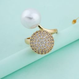 DressBerry Artificial Stones-Studded & Beaded Adjustable Finger Ring-13