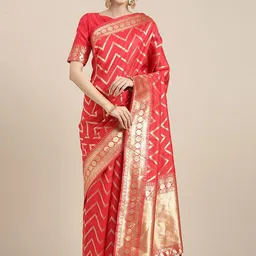 Anouk Rustic Woven Design Silk Blend Baluchari Saree-image-37