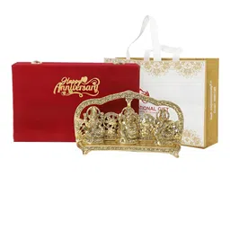 Laxmi Ganesh Saraswati Showpiece with Happy Anniversary Tag And Box-image-48