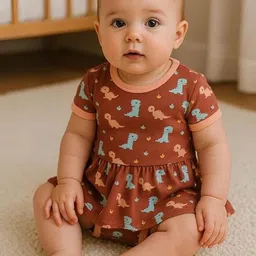 Adhigams Infant Girls Printed Cotton Romper-30