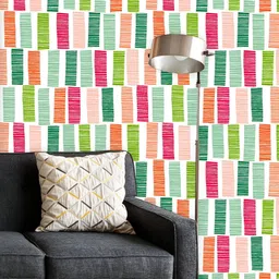 ArtzFolio Printed UV-Resistant Anti-Bacterial Colorful Vertical StripesPeel & Stick Wallpaper-image-63