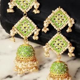 Anouk Kundan Studded Dome Shaped Jhumkas-10