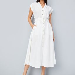max Shirt Collar Shirt Midi Dress-image-88