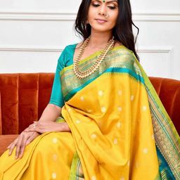VILLE FASHION Woven Design Zari Kanjeevaram Saree-image-73