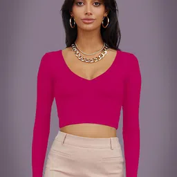 Dream Beauty Fashion Women Square Neck Fitted Crop Top-picture-14