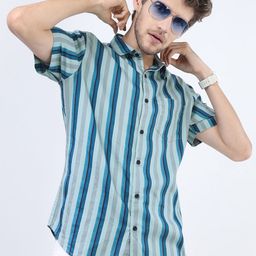 Highlander Mens Striped Slim Fit Shirt-image-71