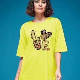 SMARTEES Women Typography Printed Round Neck Cotton Oversized T-shirt-picture-33