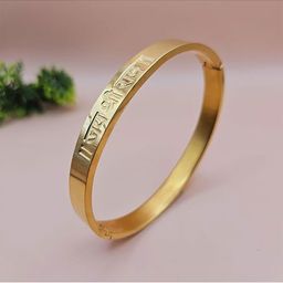 MEENAZ Men Gold-Plated Stainless Steel Shri Ram Anti Tarnish Kada Bracelet-image-103