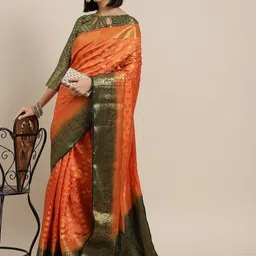 DIVASTRI Woven Design Zari Silk Cotton Banarasi Saree-picture-28
