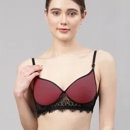 Samvar Maroon Cotton Non-Wired Non Padded Minimizer Bra-picture-20