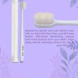 CARE CUB Set Of 2 ZigZag Ultra Soft Nano Bristles Toothbrush - White image 3
