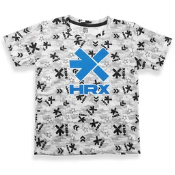 HRX by Hrithik Roshan Boys Brand Logo Printed Rapid Dry Sports T-shirt-picture-23