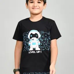 YOUMAA Boys Bio Finish Graphic Printed Round Neck Pure Cotton T-shirt-image-43