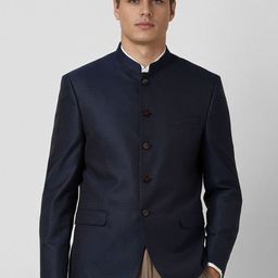 V Dot Self Design Bandhgala Blazer-image-58