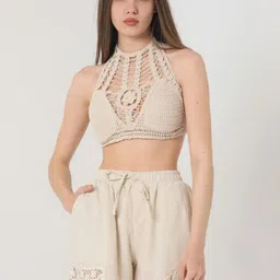 Zwankee Women Low-Rise Linen Shorts-image-75