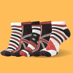 MJE Men Pack Of 5 Patterned Ankle Length Socks-image-93