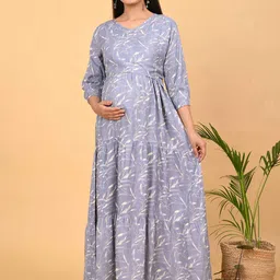 GOLDSTROMS Women Printed Maternity Maxi Dress-image-99