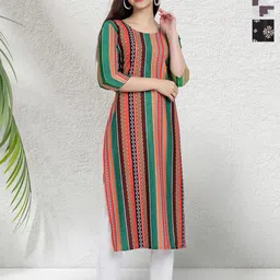 HERE&NOW Women Pack Of 3 Ethnic Motifs Printed Kurta-picture-5