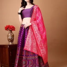 LADY SHOPI Ready to Wear Lehenga & Unstitched Blouse With Dupatta-image-96