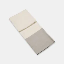 Fabindia Adesh White & Grey Colorblocked Cotton 4 Seater Table Cover-41