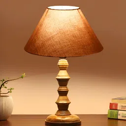 Aura Grey Wood Traditional Frusturical Shaped Table Lamp-picture-32