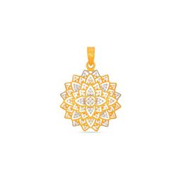 BHIMA Women 22K BIS Hallmark 916 Purity Flower Stone Pendant-image-14