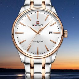 Naviforce Men Brass Dial & Stainless Steel Straps Analogue Watch NF9230 SWRG-image-82