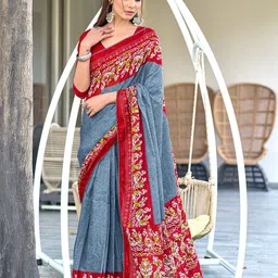Munir Pure Cotton Block Print Saree-10
