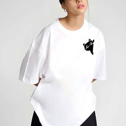KAIDO Women Graphic Printed Round Neck Cotton Oversized T-shirt-image-111