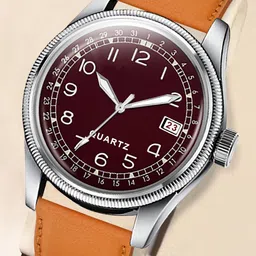 DOUBLERUN Men Round Dial & Leather Straps Analogue Multi Function Watch H05N1614 image 5
