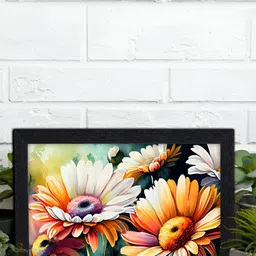 Aura White & Yellow Floral Wooden Wall Art-picture-22
