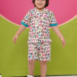 Aj DEZInES Boys Printed Shirt with Shorts-39