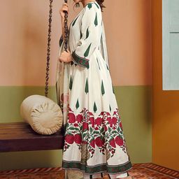 TARANJAL Women Ethnic Motifs Printed Regular Kurta with Trousers & With Dupatta image 2