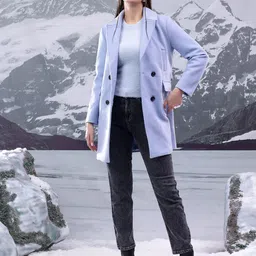 Kotty Women Notched Lapel Single-Breasted Overcoat-image-63