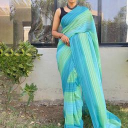 HERE&NOW Striped Ready to Wear Saree-image-100