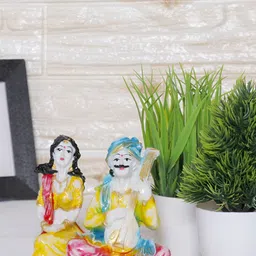 Aura White & Pink Rajasthani Showpieces With Plants-image-97